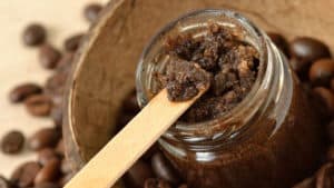 coffee ground paste for use in facials