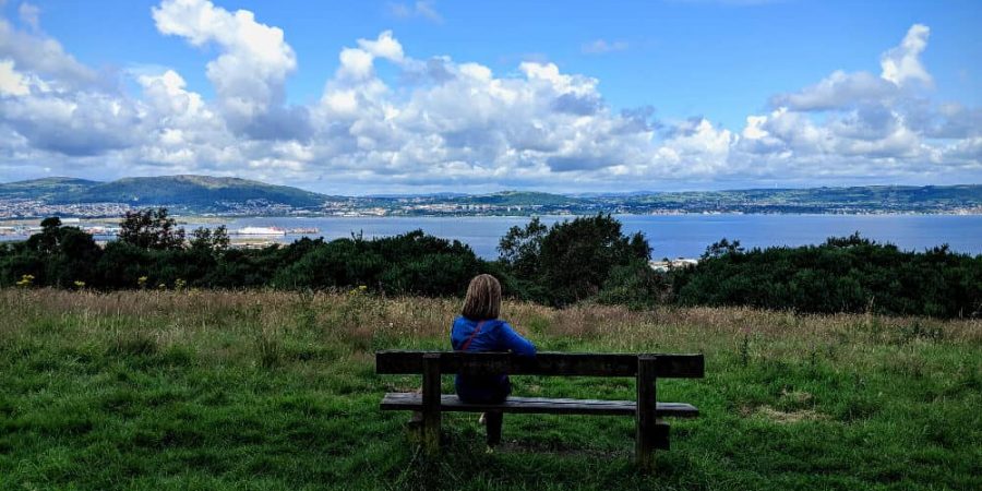 Woman enjoying nature - view from Redburn Country Park